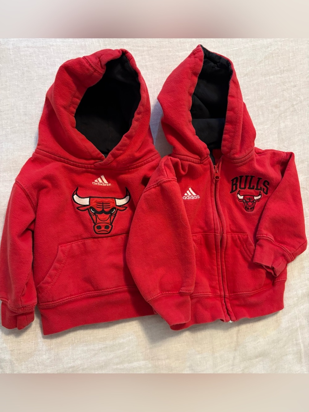 Toddler 2T Red Chicago Bulls Adidas Hooded Sweatshirts Bundle